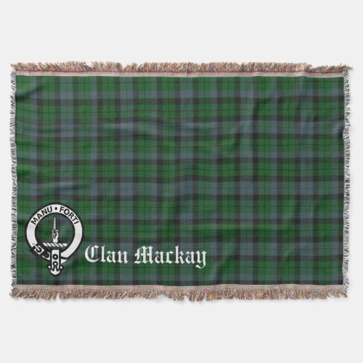 Clan Mackay Crest Badge & Tartan Deken (Voorkant)