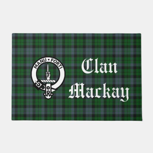 Clan Mackay Crest Badge & Tartan  Deurmat (Voorkant)
