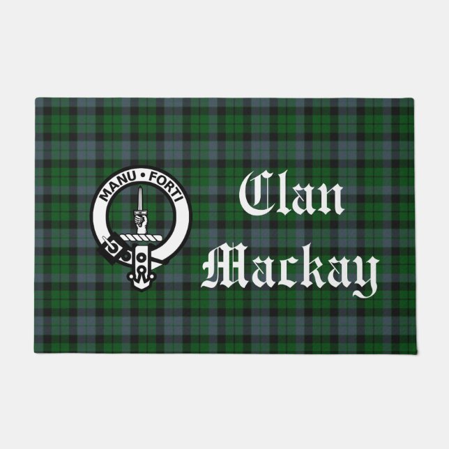 Clan Mackay Crest Badge & Tartan  Deurmat (Voorkant)