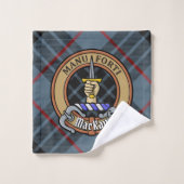 Clan MacKay Crest over Blue Tartan Bad Handdoek (Wasdoekje)