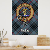 Clan MacKay Crest over Blue Tartan Poster (Keuken)