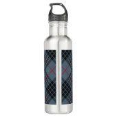 Clan MacKay Crest over Blue Tartan Waterfles (Achterkant)