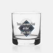 Clan MacKay Crest over Blue Tartan Whisky Glas (Achterkant)
