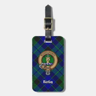 Clan MacKay Crest over Tartan Bagagelabel