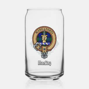 Clan MacKay Crest over Tartan Blikvorm Glas