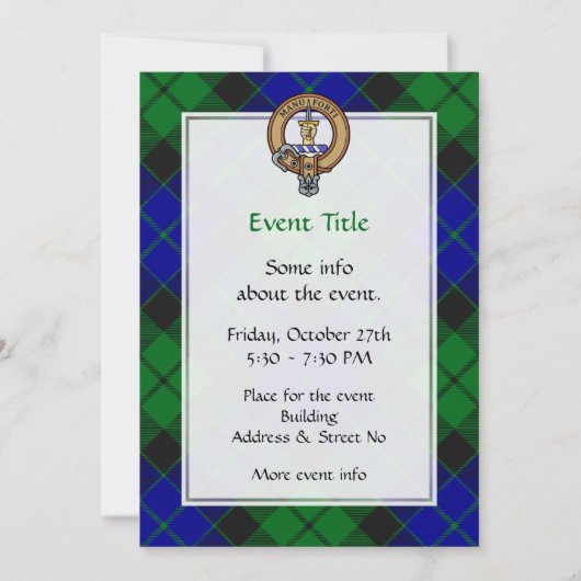 Clan MacKay Crest over Tartan Kaart (Voorkant)