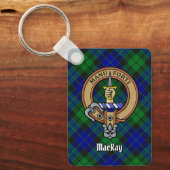 Clan MacKay Crest over Tartan Sleutelhanger (Voorkant)