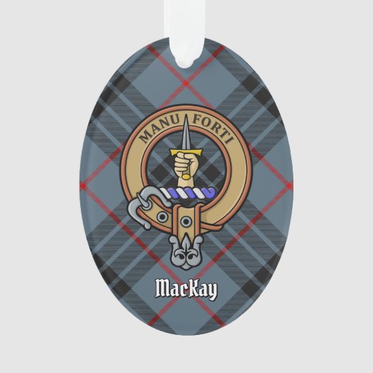 Clan MacKay Crest sur Blue Tartan (devant)