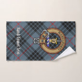 Clan MacKay Crest sur Blue Tartan (Serviette à main)