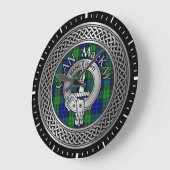Clan MacKay Crest & Tartan Knot Large Clock Grote Klok (Hoek)