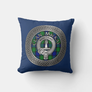 Clan MacKay Crest & Tartan Knot Sierkussen