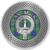 Clan MacKay Crest & Tartan Knot Sticker (Voorkant)