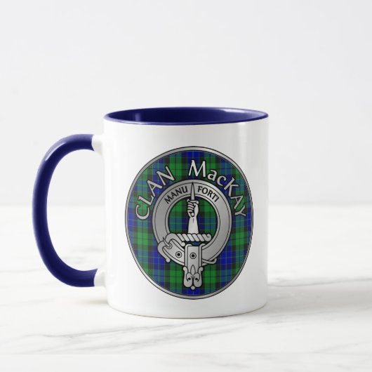 Clan MacKay Crest & Tartan Mug (Gauche)