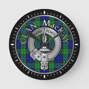 Clan MacKay Crest & Tartan Ronde Klok