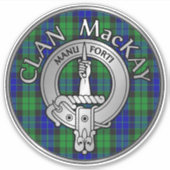 Clan MacKay Crest & Tartan Sticker (Voorkant)