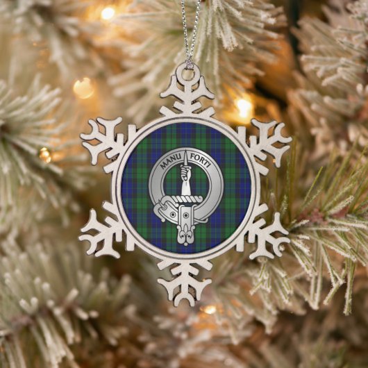 Clan MacKay Crest & Tartan Tin Sneeuwvlok Ornament (Boom)