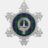 Clan MacKay Crest & Tartan Tin Sneeuwvlok Ornament (Voorkant)