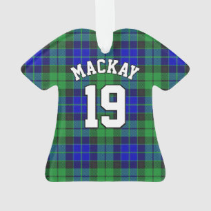 Clan MacKay Jersey de Noël bleu et vert Tartan