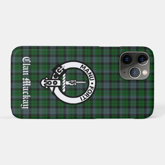 Clan Mackay Tartan en Crest Badge Case-Mate iPhone Case (Achterkant (horizontaal))