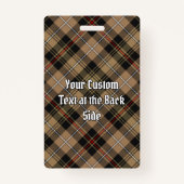 Clan MacKenzie Brown Hunting Tartan Badge (Achterkant)