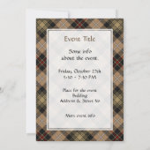 Clan MacKenzie Chasse Brown Tartan Invitation (Dos)