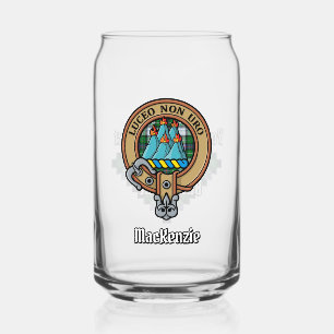 Clan MacKenzie Crest over Dress Tartan Blikvorm Glas