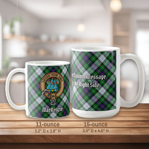 Clan MacKenzie Crest over Dress Tartan Koffiemok