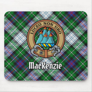 Clan MacKenzie Crest over Dress Tartan Muismat