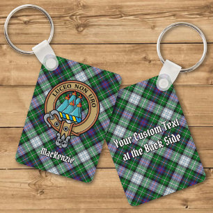 Clan MacKenzie Crest over Dress Tartan Sleutelhang Sleutelhanger