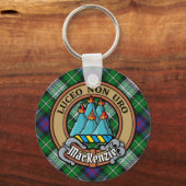 Clan MacKenzie Crest over Dress Tartan Sleutelhanger (Voorkant)
