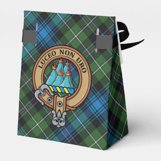 Clan MacKenzie Crest over Tartan Favor Box Bedankdoosjes (Achterkant)