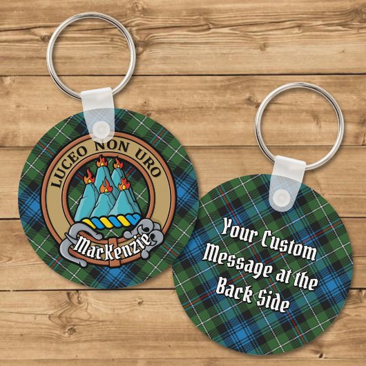 Clan MacKenzie Crest over Tartan Sleutelhanger