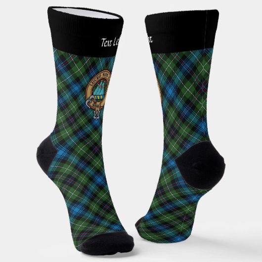 Clan MacKenzie Crest over Tartan Socks Sokken (Gebogen)