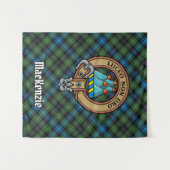 Clan MacKenzie Crest over Tartan Wandkleed (Voorkant (horizontaal))