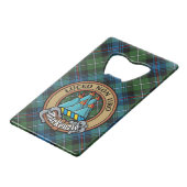Clan MacKenzie Crest sur Tartan (Devant Angle)