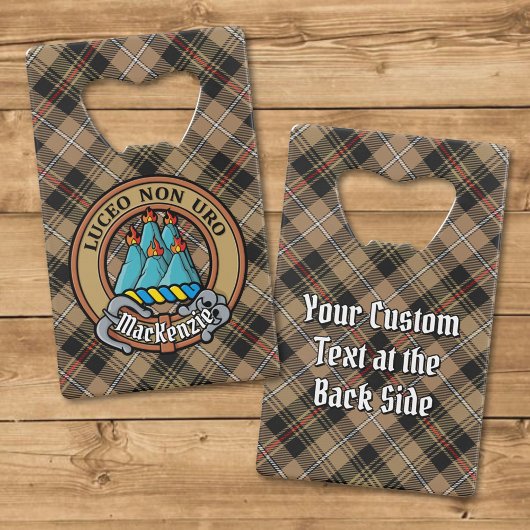 Clan MacKenzie Crest sur Tartan de chasse Brown