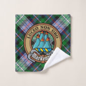 Clan MacKenzie Crest sur Tartan de robe (Gant de toilette)