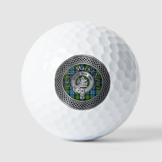 Clan MacKenzie Crest & Tartan Knot Golfballen (Voorkant)