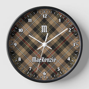Clan MacKenzie die bruin Tartan op grote klok jaag