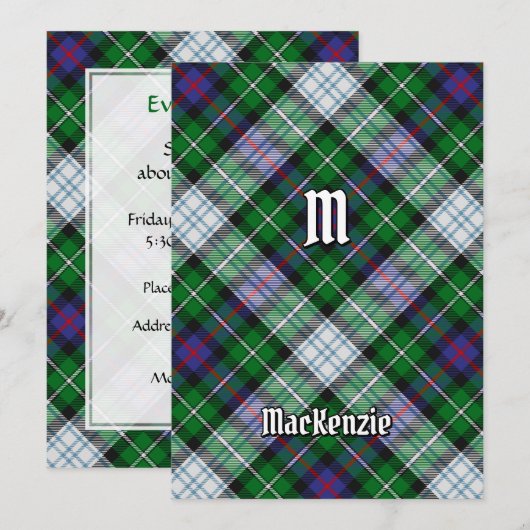 Clan MacKenzie habit Tartan Invitation (Devant / Derrière)