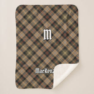 Clan MacKenzie Hunting Brown Tartan Sherpa Blanket Deken