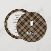 Clan MacKenzie Hunting Brown Tartan Uitnodiging (Voorkant / Achterkant)