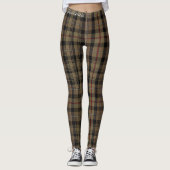 Clan Mackenzie Scottish Tartan Leggings Brown Grey (Devant)