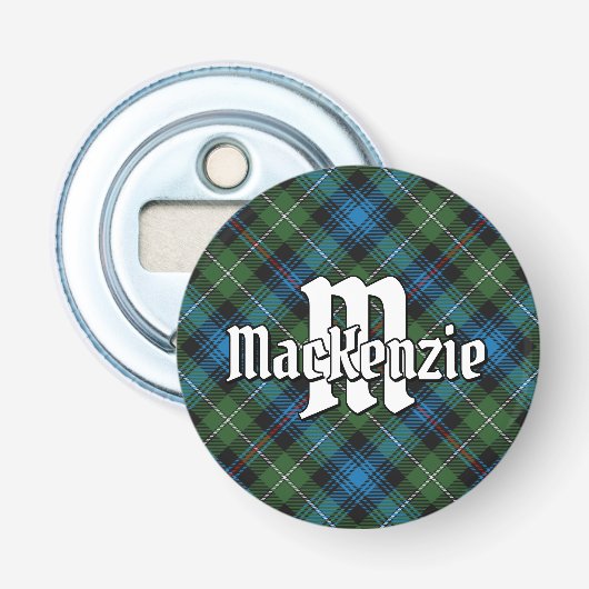 Clan MacKenzie Tartan Button Flesopener (Voorkant)