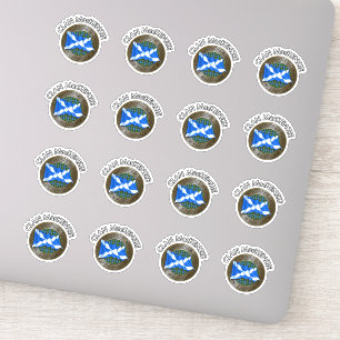 Clan MacKenzie Tartan Knot & Flag Sticker