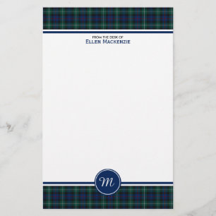 Clan Mackenzie Tartan Monogram briefpapier