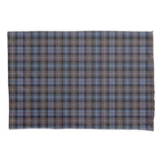 Clan Mackenzie Weathered Tartan Blauw en Bruin Kussensloop (Voorkant)