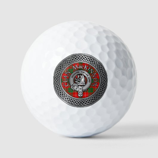 Clan MacKinnon Crest & Tartan Knot Golf Balls Golfballen (Voorkant)
