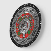 Clan MacKinnon Crest & Tartan Knot Grande horloge (Angle)