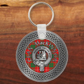 Clan MacKinnon Crest & Tartan Knot Sleutelhanger (Voorkant)